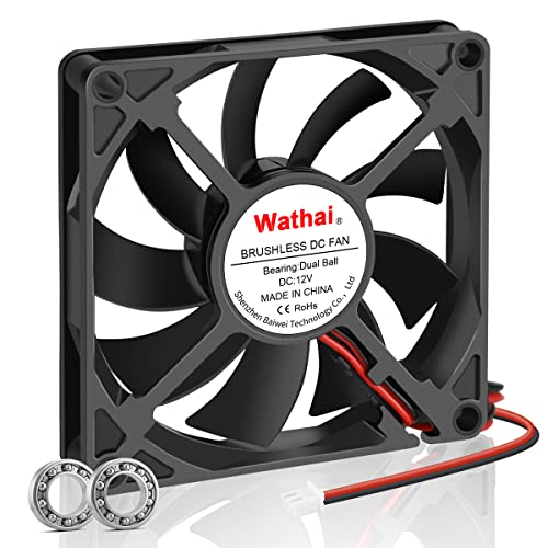 Wathai 80mm x 15mm 12V DC Coolng Fan 2 Pin Dual