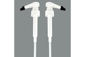 POFFYA Syrup Pump for Monin 750ml Glass Bottle, White Coffee Syrup Pump with Tip Cover Included (2)