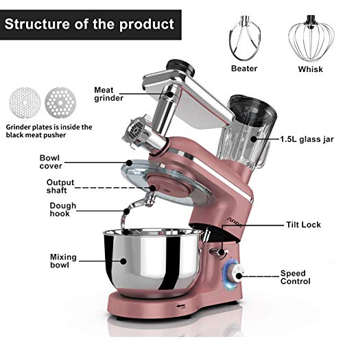 Nurxiovo Pro 3 in 1 Stand mixer Electric 850W Kitchen Food Mixer with 6
