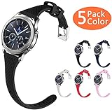 Gear S3 Bands, Silicone Watch Bands Women Extremely Narrow Rubber Watch Strap Quick Release Replacement Wristband Metal Clasp Samsung Gear s3 Frontier/s3 Classic Smart Watch (5 Pack, 22mm)