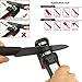 Kitchen Knife Sharpener From Gimehome,2 Stage Coarse & Extra-Fine Sharpening System For Serrated Knives,Scissors,Fishhook (Red)
