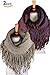 Basico Women Winter Warm Knit Infinity Scarf Tassels Soft Shawl Various Colors (2pk Melange Beige/Burgundy Plum)