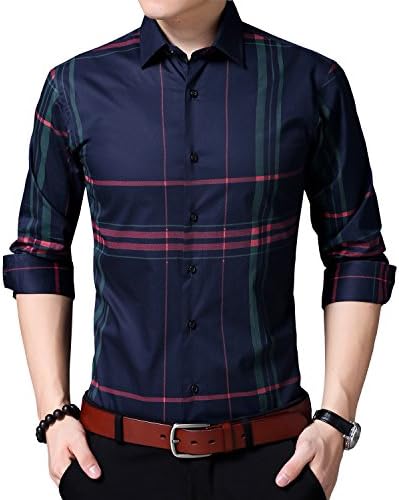 Womleys Mens Long Sleeve Slim Fit Casual Striped Button Down Dress Shirts