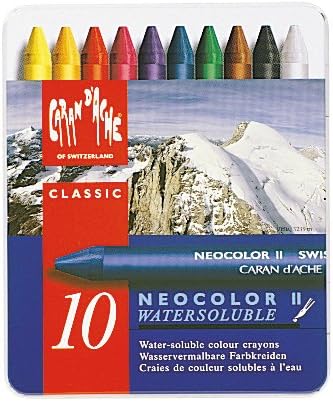CREATIVE ART MATERIALS Caran D'Ache NeoColor II Water Soluble Wax Pastel Set 10/Pk-