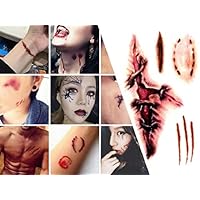 Halloween blood special custom makeup zombie fake temporary scar tattoo stickers 9 sheets