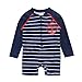 Baby Beach One-Piece Swimsuit UPF 50+ -Sun Protective Sunsuit,White Strip 6/12M
