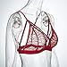 FAPIZI ♥ Lingerie ♥ Women Lingerie Floral Sheer Lace Bra Top Seamless Bralette Cup Wireless Bra (XL, Red)