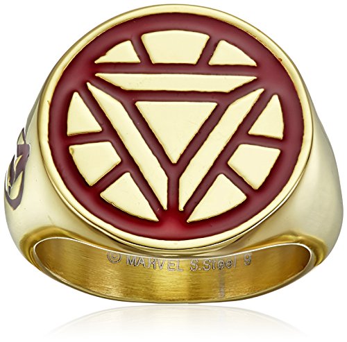 Marvel Comics Men's Stainless Steel Enamel Ironman Ring, Size 10