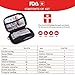 REBEBN DEFENDER First Aid Kit FDA Certifications for Home, Camping, Car - 85 Pieces (plus 2 pill cases)