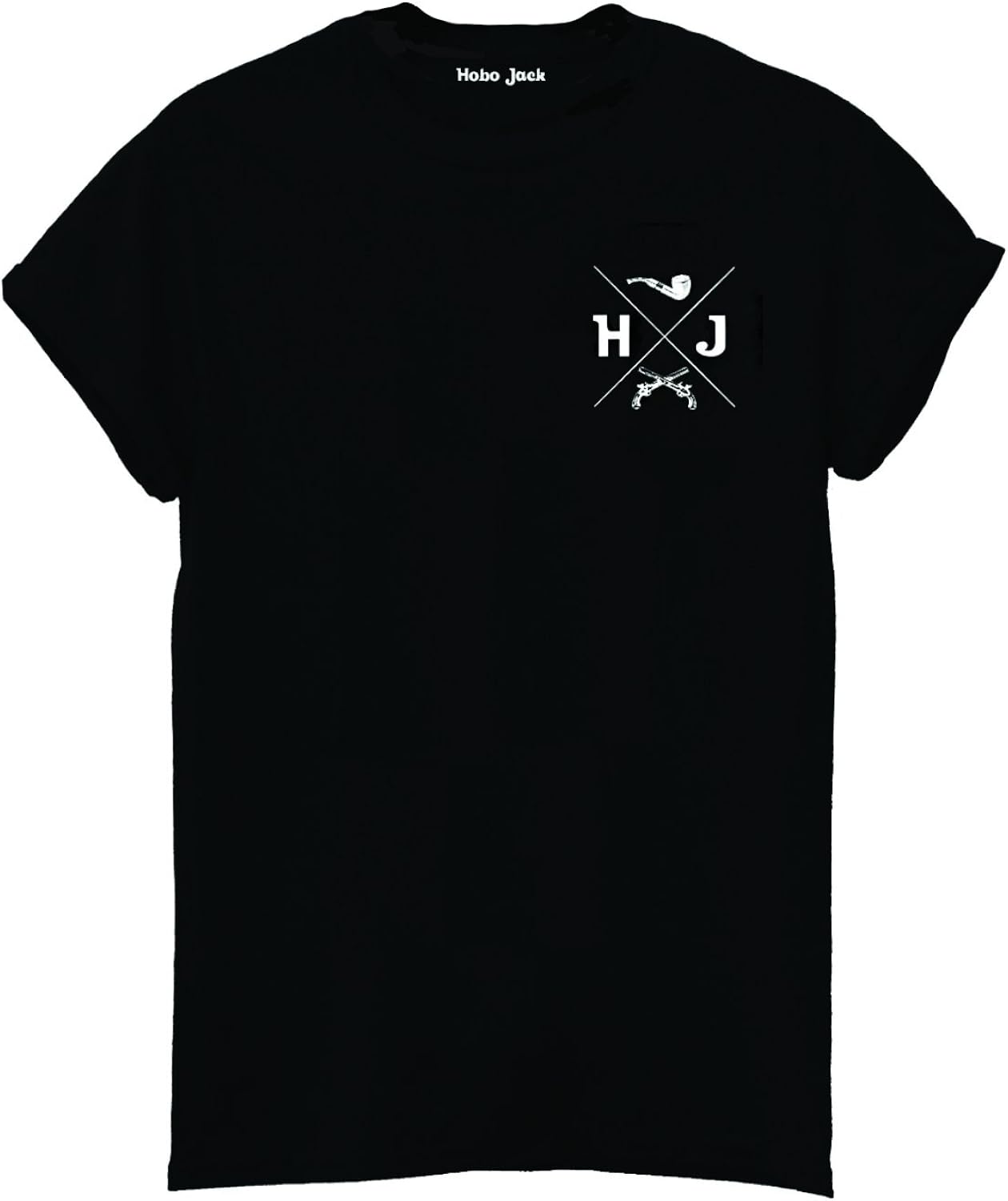 Hobo Jack Black Crest Black tee TShirt Amazon.co.uk Clothing