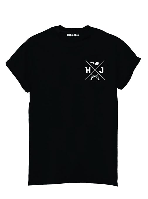 Hobo Jack Black Crest Black tee TShirt Amazon.co.uk Clothing