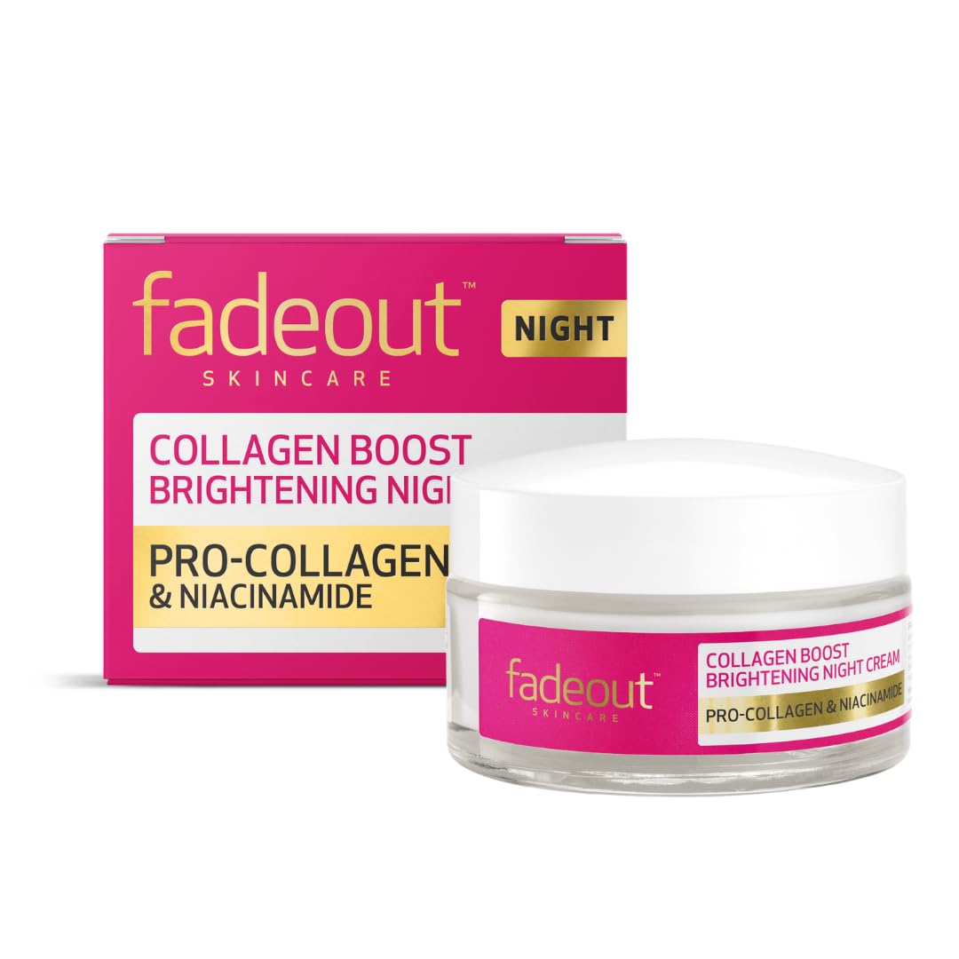 Fade Out Collagen Boost Brightening Night Cream - Anti-Aging Moisturizer with Vitamin C & Hyaluronic Acid – 50ml