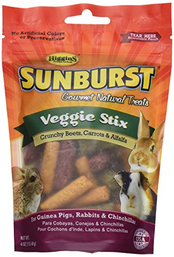 Higgins Sunburst Veggie Stix Gourmet Treats for Guinea Pigs, Rabbits & Chinchillas, 4 OZ