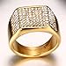 SAINTHERO Mens Wedding Bands Vintage 316L Stainless Steel Gold Engagement Rings High Polished Finish Comfort Fit Size 12