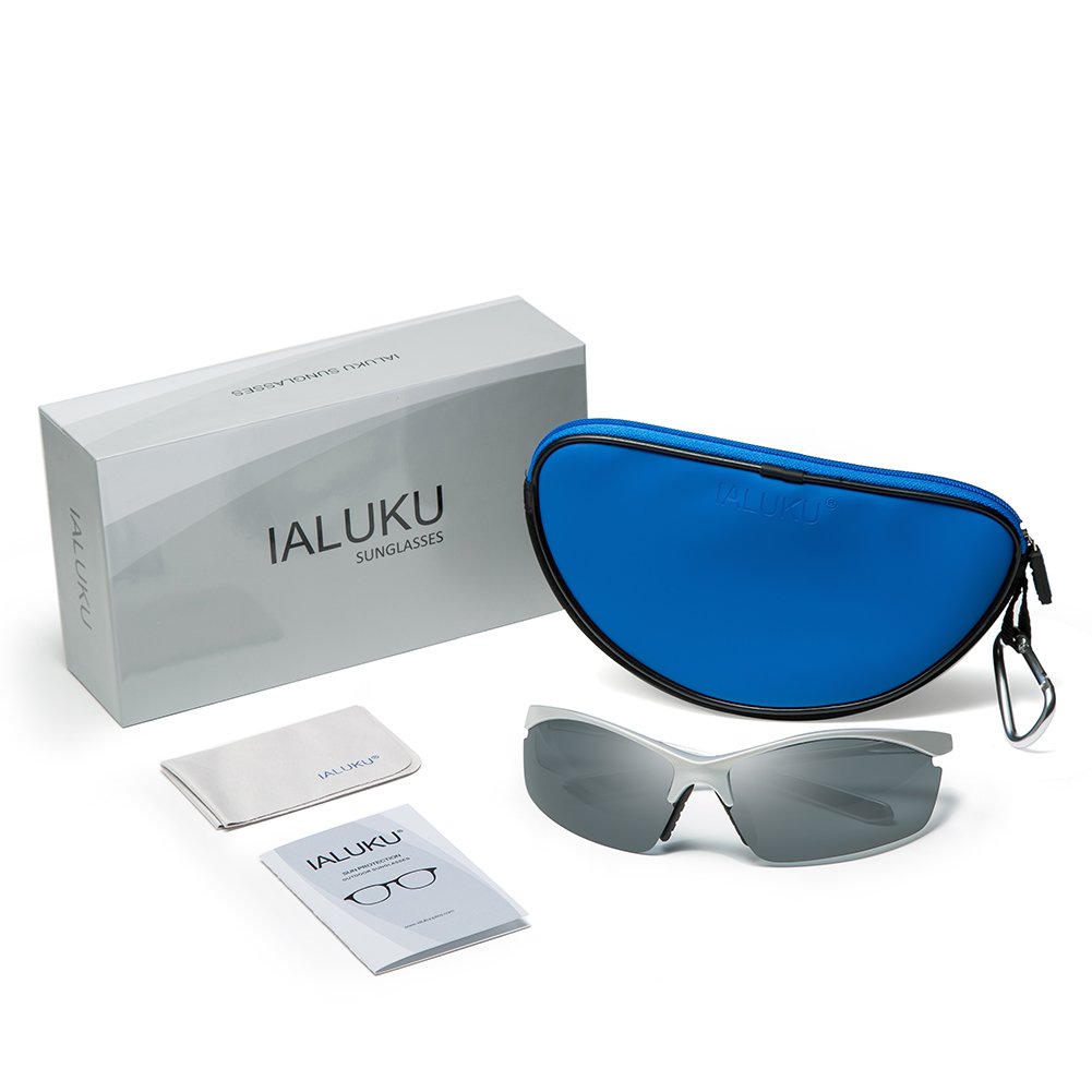 IALUKU Aviator Sunglasses Polarized for Men Classic Pilot Metal Frame UV400 (Grey / Grey, 64mm)