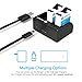 CoolShow Replacement Battery (2-Pack) for Gopro Hero 6 / Hero 5 Black with 3-Channel Battery Charger (USB-C Charging Supported),Compatible with Firmware v02.51,v02.00, v01.57 and v01.55