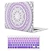 MacBook Air 13 Inch Case (Release 2010-2017 Older Version),iCasso Rubber Coated Soft Touch Hard Case with Keyboard Cover Only Compatible MacBook Air 13 Inch (Model:A1369/A1466), Purple Medallion
