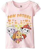 Paw Patrol  Toddler Girls' Short Sleeve T-Shirt Shirt, Light Pink Hearts, 3T