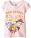 Paw Patrol  Toddler Girls' Short Sleeve T-Shirt Shirt, Light Pink Hearts, 5T