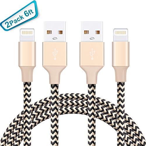 iPhone Cable Nikolable Lightning Cable Nylon Braided 8 Pin USB Cord Charging Cable for iPhone 7 iPhone 6s Plus 6 iPhone 5s 5c SE iPad Mini Air iPod (Black & Yellow)