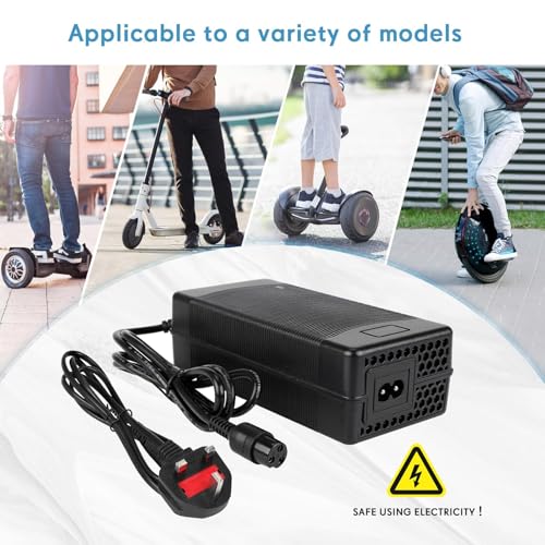 Electric Scooter Charger, 54.6V 2A Scooter Charger, Fast Battery Charger for Electric Scooters, Mobility Scooters Battery Recharge, 48V Universal Power Adapter Chargering for Lithium Battery