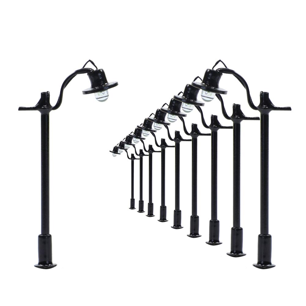 L004 10pcs Model Railway Lamppost lamp HO TT 4cm 12v model outdoor lights model buliding kit light blubs