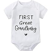 WOOYONGING First Great Grandbaby Pregnancy Announcement for Great Grandparents Baby Romper Newborn Outfits Infant Clothes