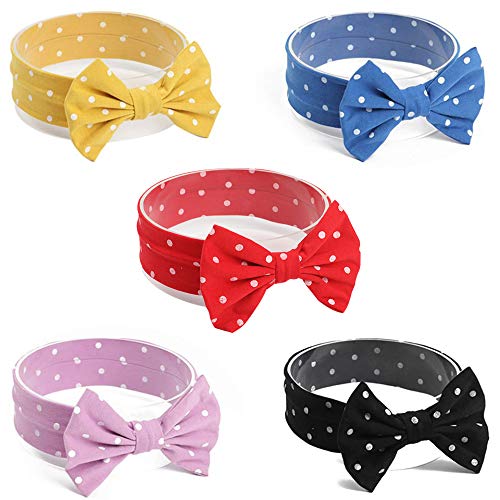 Baby Girl Headbands, AOKE Head Wraps Hairband and Bows for Newborn Infant Toddler, Child Hair Accessories, Dot Printed
