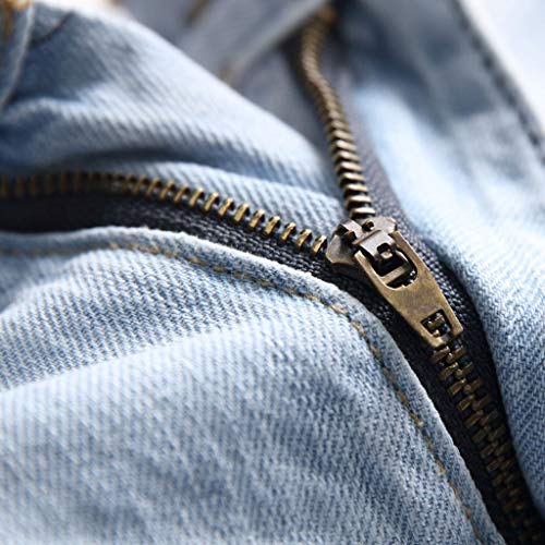 Classic Jeans Mens New Elastic Stretch Ripped Personality Denim Pants Trousers - Thumbnail 3