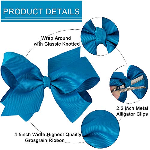 Dlala 30pcs 4.5" Hair Bows Clips Grosgrain Ribbon Bows Hair Alligator Clips Hair Barrettes Hair Accessories for Baby Girls Toddler Infants Kids - Thumbnail 2