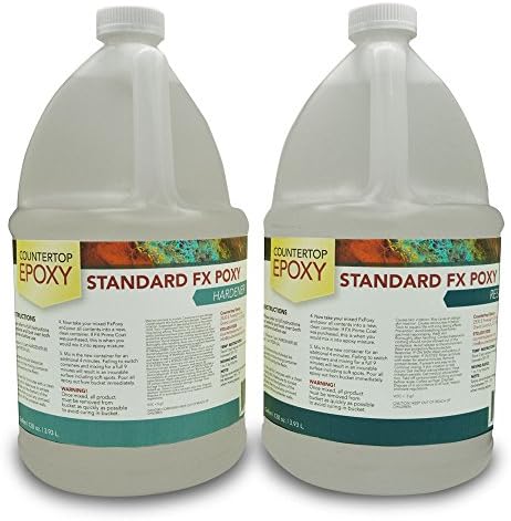 Epoxy Resin 2 Gallon Ultra Clear UV resistant (40-50 sq ft) Countertops, Table Tops, Bartops -FXpoxy