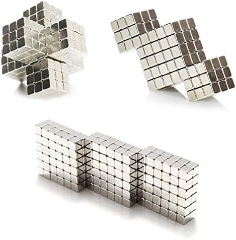 Magnetic Cube Puzzle Toy 5mm 216 Pcs Magnets Blocks Magnetic Sculpture Holders Square Cube Children's Building Magic Cubes DIY Educational Toys for Kids Best Christmas Gift (siver)