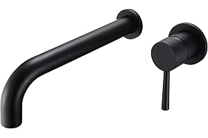 SUMERAIN Matte Black Tub Faucet Wall Mount Bath Tub Filler Extra Long Spout Single Handle with Brass Rough-in Valve