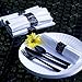 Party Essentials Napkin Rolls with Heavy Duty Black Cutlery, 25 Place Settings