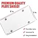 Zone Tech Clear License Plate Cover Frame Shields - 2-Pack Novelty/License Plate Clear Flat Shields