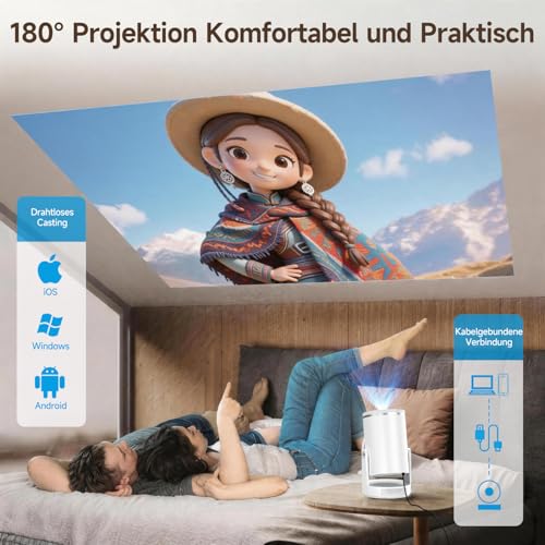 Auto Focus: Magcubic Mini Projector 4K HY320pro, Projector with Native 1080p, 400 ANSI, 10000:1 Contrast, Automatic Keystone Correction, WiFi 6 BT 5.4, Projector 4K Home Cinema for Home, Garden and