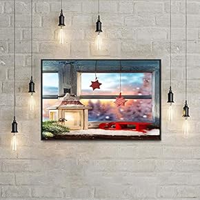 Framed Canvas Home Artwork Decoration Merry Christmas Canvas Wall Art for Living Room, Bedroom - 16x24 inches