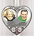 BANBERRY DESIGNS Mom and Dad Double Photo Ornament - Metal Hanging Heart with Enamel and Clear Jewels - Loss of Parents Gifts - in Memory of Mom - in Memory of Dad