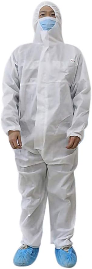SUHAPPY Disposable Isolation Gowns Non Woven Dustproof Onesie Protective Clothing