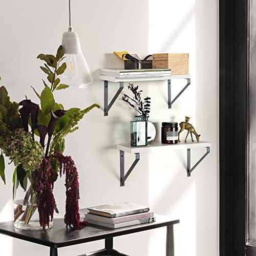 Labcosi White Floating Shelves for Bathroom, Living Room, Kitchen