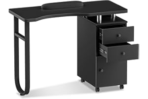 ABTSalon Nail Tech Desk Manicure Table Nail Tech Table Professional Acetone Resistant Desk for Nails Station with Drawers