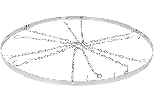 HOMOCONO Ceiling Hanging Ring Hardware 24In Metal Round Canopy Hoop for Fabric Draping at Weddings and