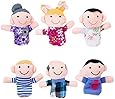Mini Grandparents, Mom & Dad, Brother & Sister Family Style Finger Puppets for Children, Shows, Playtime, Schools - 6 Piece Set by Super Z Outlet&reg;