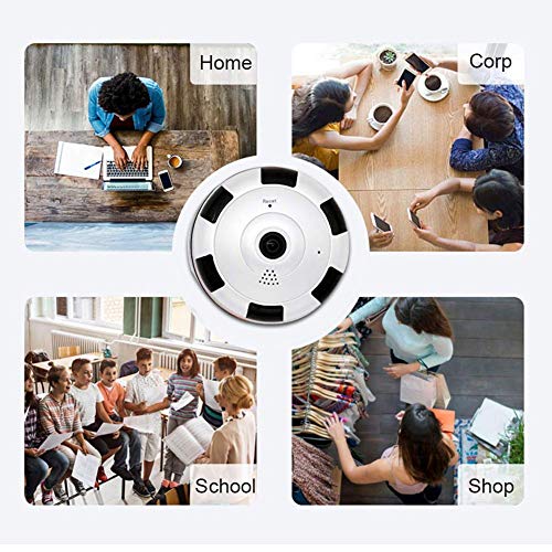 WiFi IP Camera 360 Degree Camera Surveillance Home Security Wireless Camera 1080p Full HD Wide Lens, Night Vision 2 Way Audio for Home/Office/Nanny/Pet/Baby Monitor Cam with iOS, Android App - Thumbnail 4