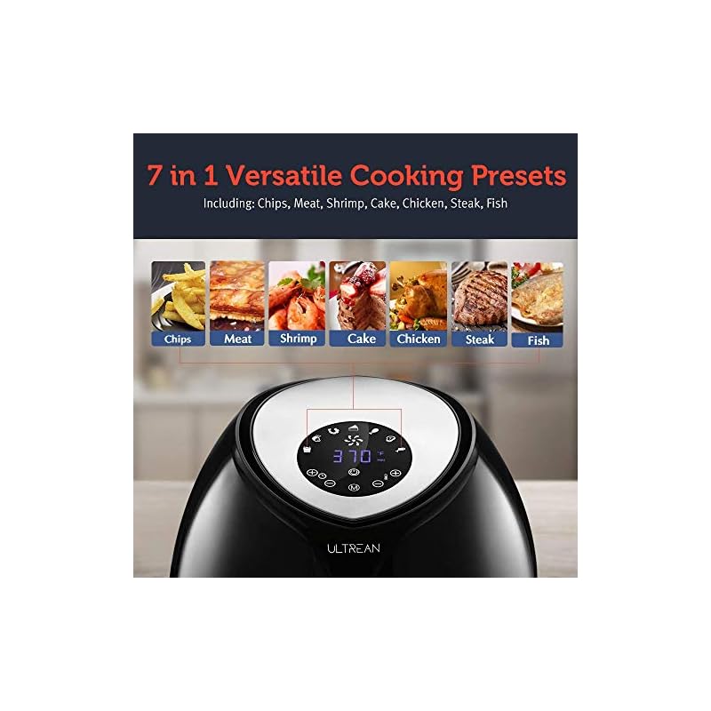 ULTREAN 8.5 Quart Air Fryer, Electric Hot Air Fryers XL Oven Oilless Cooker W/ 7 Presets, LCD
