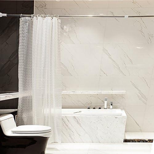 KingLeChange Shower Curtain Liner with Magnets, Includes 12 Hooks, Heavy Duty & Mildrew Resistant, 72 x 72 Inches - Glassfiber Pattern
