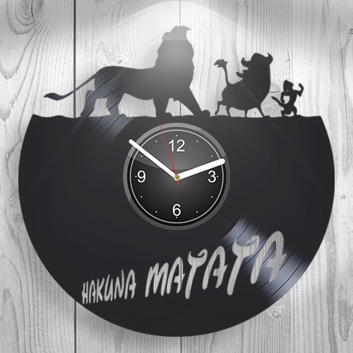 Hakuna Matata Walt Disney The Lion King Simba Mufasa Gift For Boyfriend Girlfriend Wall Art, New Handmade Vinyl Wall Clock Decor, Office Decoration For Living Room Inspirational, Best Present For Him