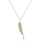 Psycheer Vintage Enamel Leaf Necklace for Women - Colorful Floral Pendant Gift for Anniversary, Christmas, Birthday - 18K Gold Plated Adjustable Chain