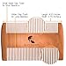 Peach Wood Beard Comb for Grooming with Dual Size Teeth & Leather Pouch