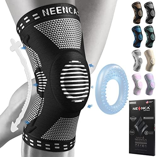PRO-TEC Athletics 3D Knee Compression Sleeve With Gel – Black, Knee Braces Support